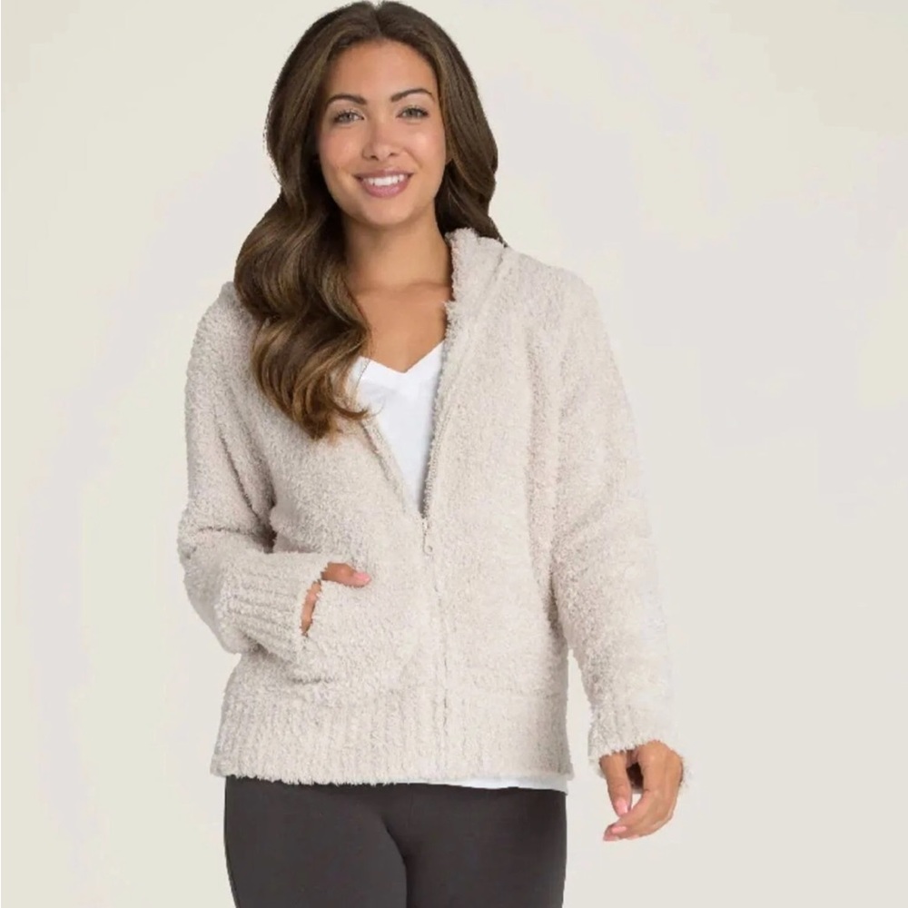 Barefoot Dreams Bamboo Chic Lite Zip up Hoodie Women Color: Cream Size: M